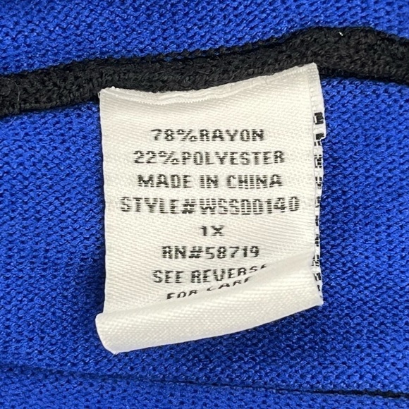 C’est Nous By Shoshanna Black/Blue Striped Knit Fit & Flare Dress 1X - Picture 7 of 7